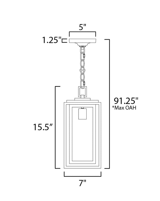 Maxim Cabana 1-Light Outdoor Hanging Pendant Model: 3039CDBK