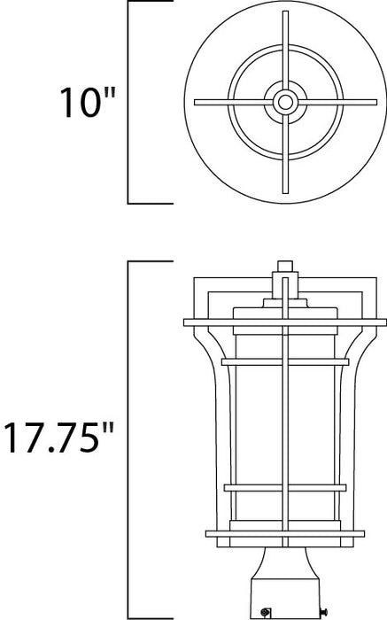 Maxim Oakville 1-Light Outdoor Pole/Post Lantern Model: 30480WGBO