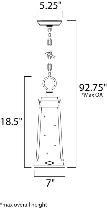 Maxim Schooner 1-Light Outdoor Pendant Model: 3049RPOLB