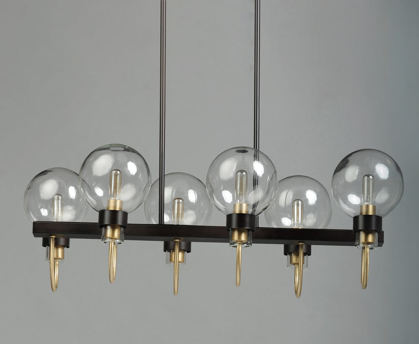 Maxim Bauhaus 6-Light Linear Chandelier Model: 30519CLBZSBR