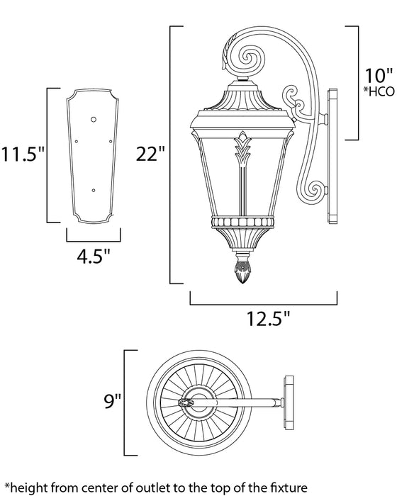 Maxim Sentry 1-Light Outdoor Wall Sconce Model: 3054WGBK