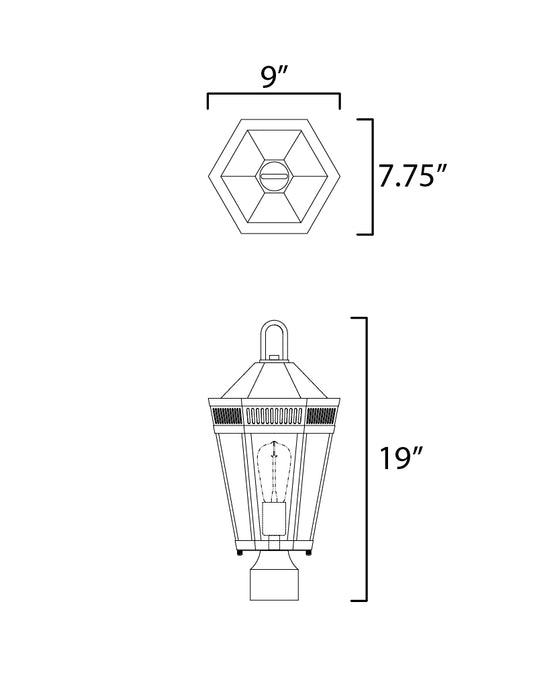 Maxim Oxford Outdoor 1-Light Post Model: 30590CLBK