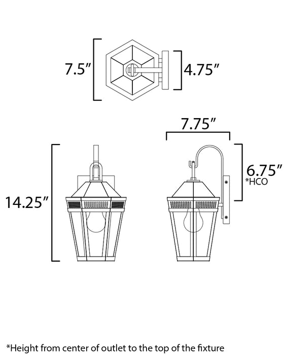 Maxim Oxford Outdoor 1-Light Wall Sconce Model: 30591CLBK