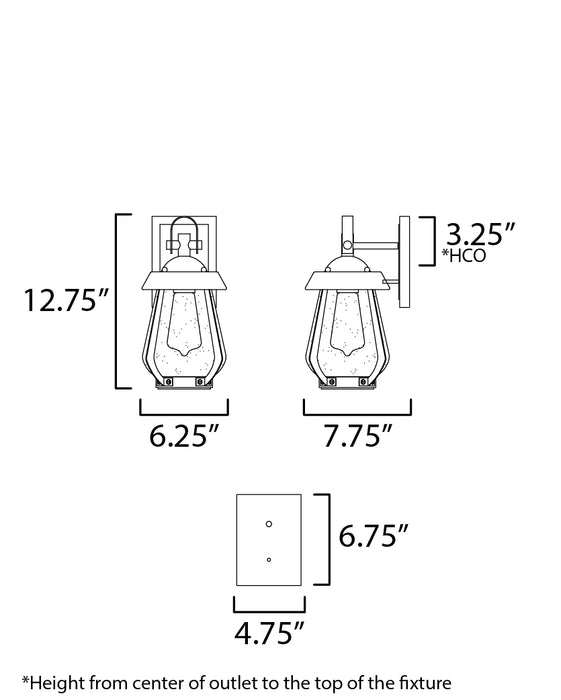 Maxim Mariner Small Outdoor Sconce Model: 30620CDBKAB