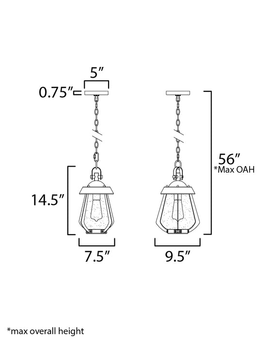 Maxim Mariner Medium Outdoor Pendant Model: 30621CDBKAB