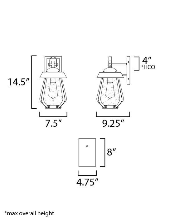 Maxim Mariner Medium Outdoor Sconce Model: 30622CDBKAB