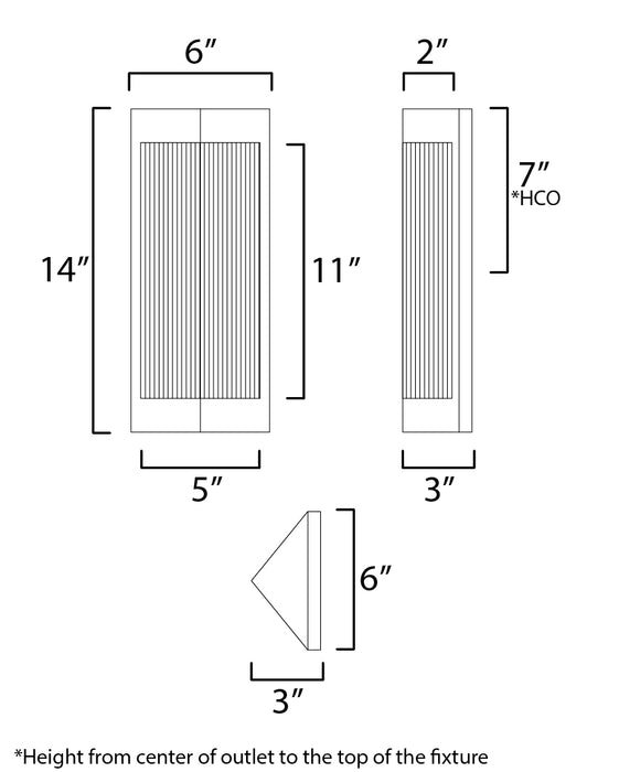 Maxim Triform 14 Outdoor Wall Sconce Model: 30761CRBKAB