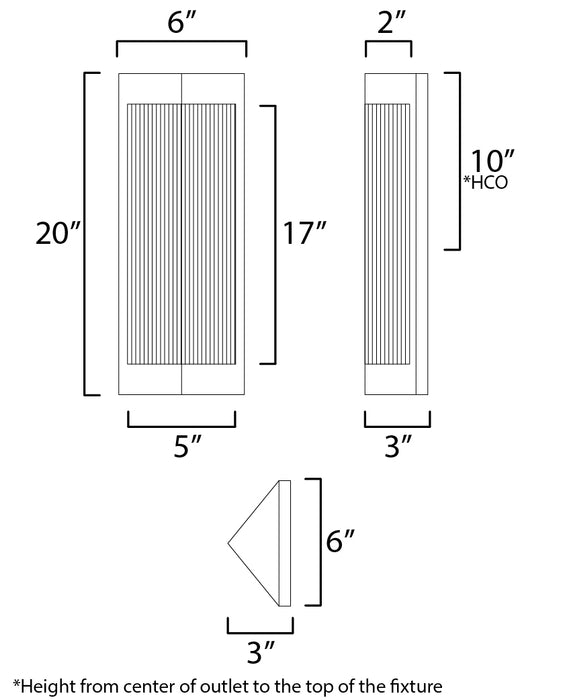 Maxim Triform 20 Outdoor Wall Sconce Model: 30762CRBKAB