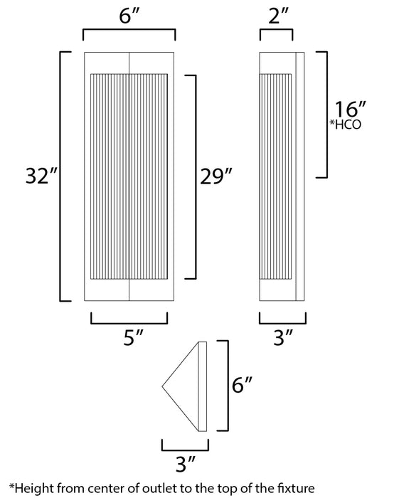 Maxim Triform 32 Outdoor Wall Sconce Model: 30763CRBKAB