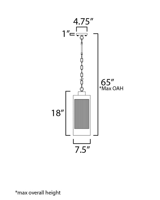 Maxim Triform 7.5 LED Outdoor Pendant Model: 30764CRBKAB