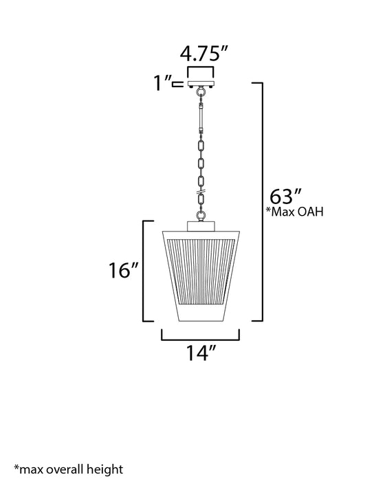 Maxim Triform 14 LED Outdoor Pendant Model: 30766CRBKAB