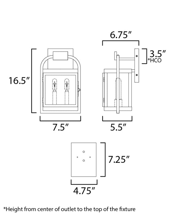 Maxim Bonham Outdoor Wall Sconce Model: 30802CLBK