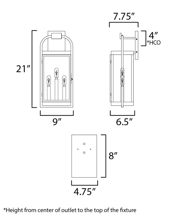 Maxim Bonham Large Outdoor Wall Sconce Model: 30804CLBK