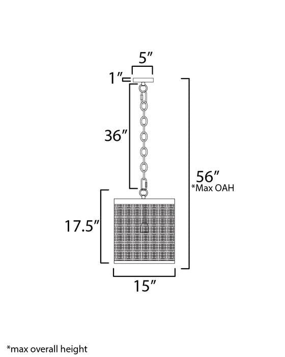 Maxim Hatcher 15 Single Pendant Model: 31222BK