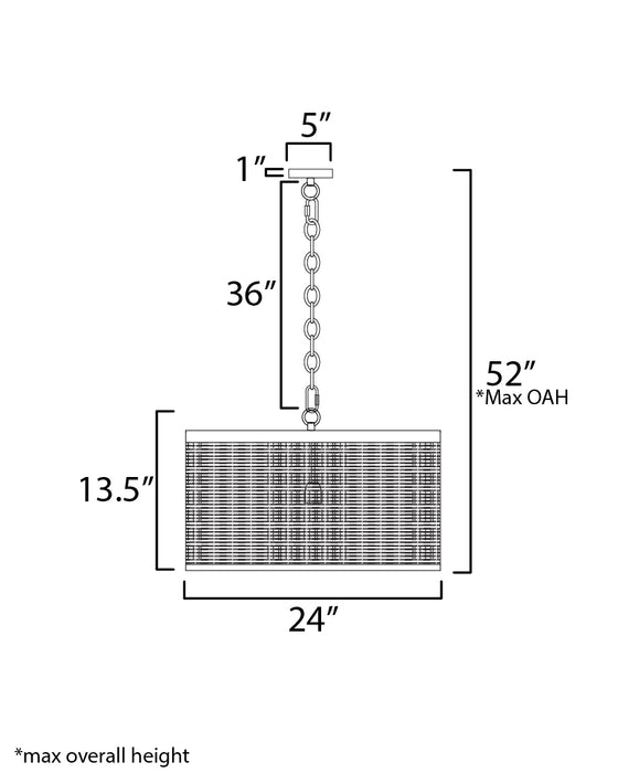 Maxim Hatcher 24 4-Light Pendant Model: 31224BK