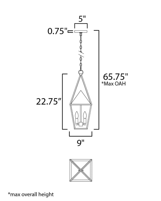 Maxim Bavaria 2-Light Large Outdoor Pendant Model: 3168CLBK