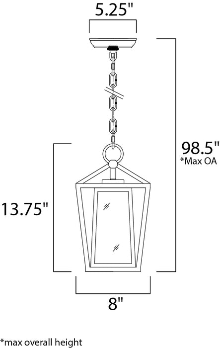 Maxim Artisan 1-Light Outdoor Pendant Model: 3179CLBK