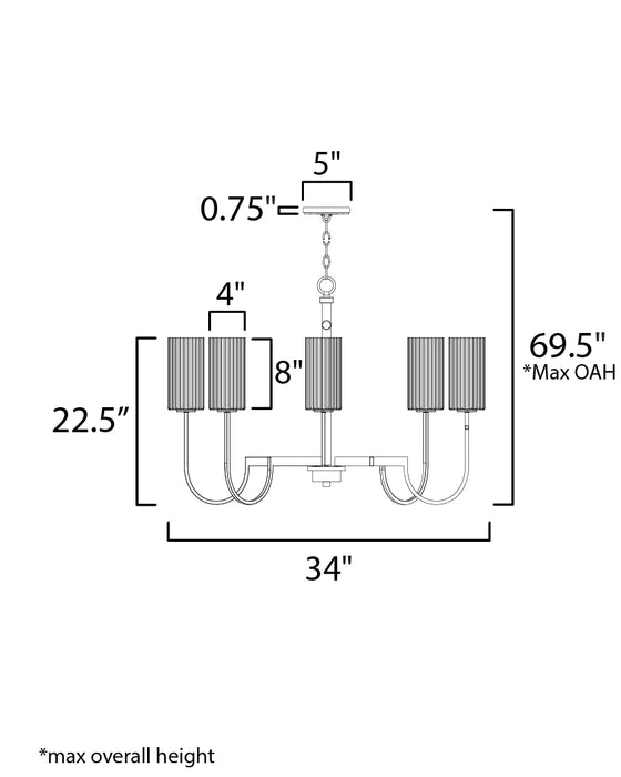 Maxim Town & Country 8-Light Chandelier Model: 32008SWSBR