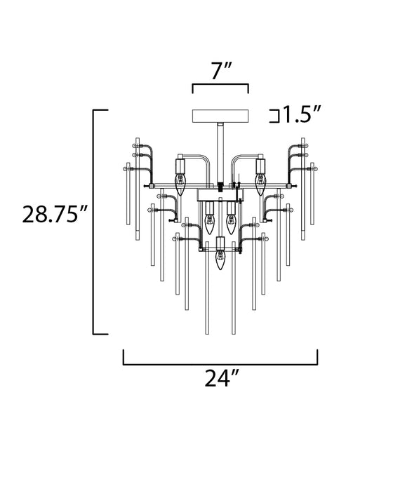 Maxim Majestic 10-Light Flush Mount Model: 32320CLCMPGL