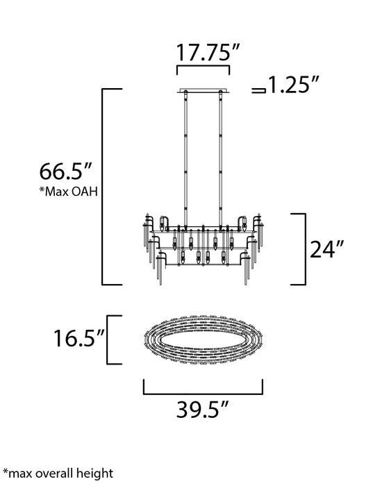 Maxim Majestic 18-Light Linear Chandelier Model: 32326CLCMPGL