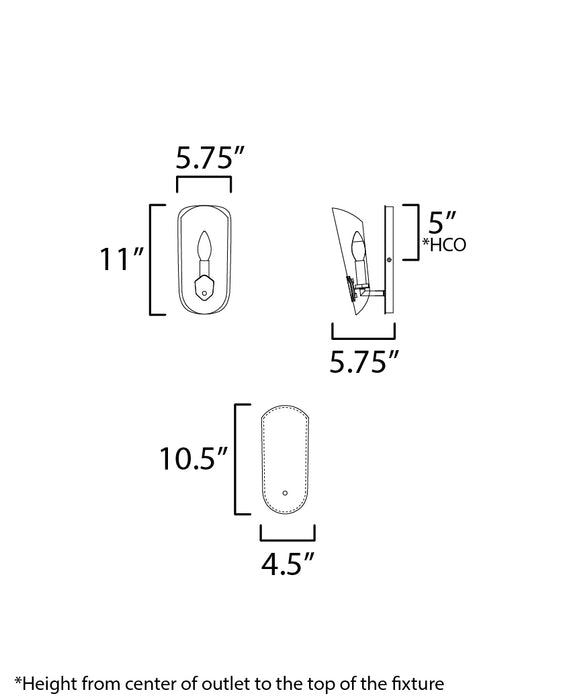 Maxim Armory 1-Light Wall Sconce Model: 32351CLNAB