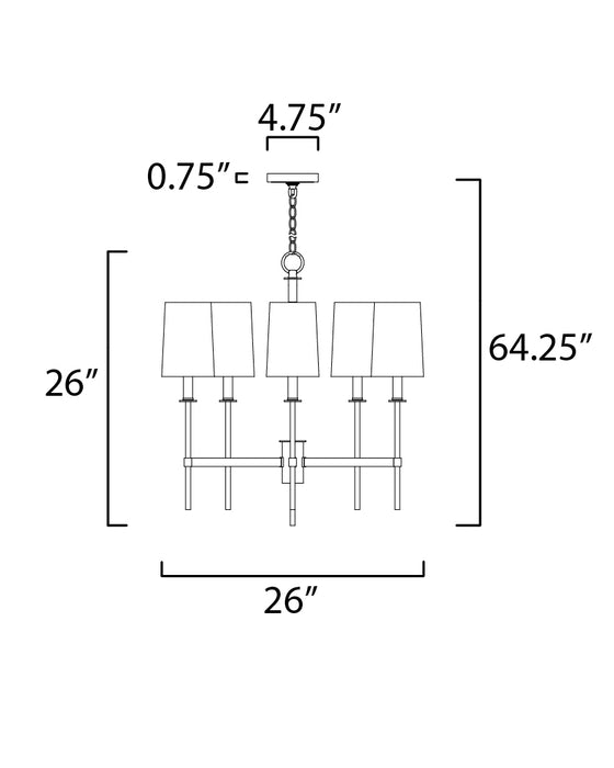 Maxim Uptown 5-Light Chandelier Model: 32395OFSBRPN