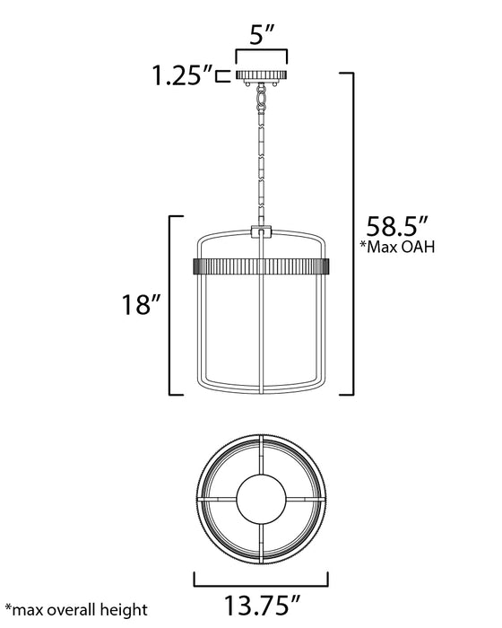 Maxim Ruffles 3-Light Pendant Model: 32653SWBKAB