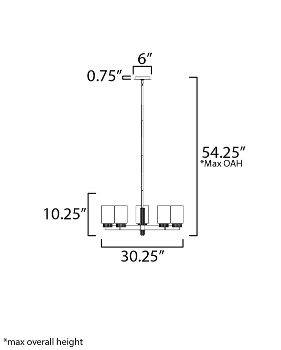 Maxim Ruffles 5-Light Chandelier Model: 32655SWBKAB