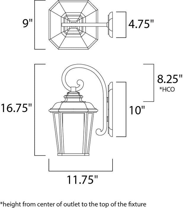 Maxim Radcliffe 1-Light Medium Outdoor Wall Model: 3344WFBO