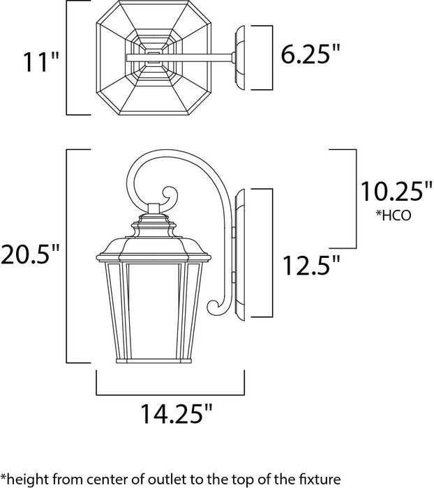 Maxim Radcliffe 1-Light Large Outdoor Wall Model: 3346WFBO