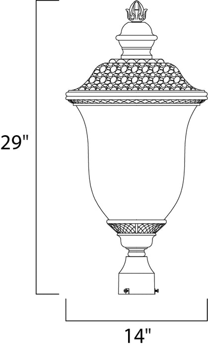 Maxim Carriage House DC 3-LT Outdoor Pole/Post Lantern Model: 3421WGOB