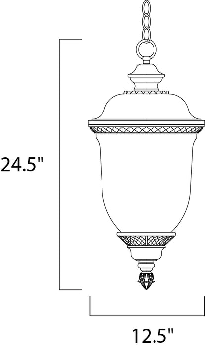 Maxim Carriage House DC 3-Light Outdoor Hanging Lantern Model: 3427WGOB