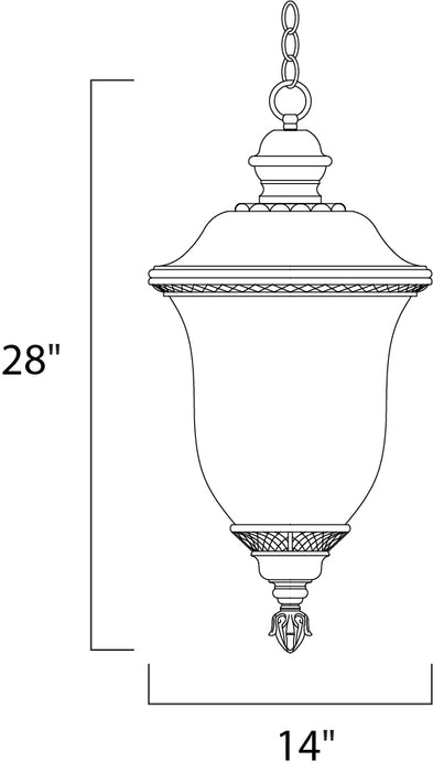 Maxim Carriage House DC 3-Light Outdoor Hanging Lantern Model: 3428WGOB