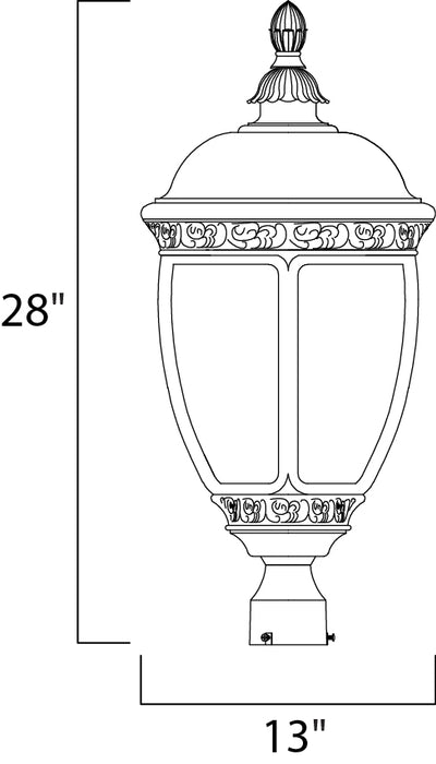 Maxim Knob Hill Cast 3-Light Outdoor Pole/Post Lantern Model: 3461CDSE