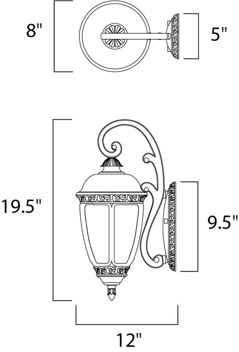 Maxim Knob Hill Cast 3-Light Outdoor Wall Lantern Model: 3464CDSE