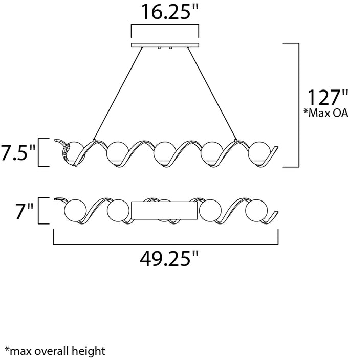 Maxim Curlicue 5-Light Pendant Model: 35105CDBKPN