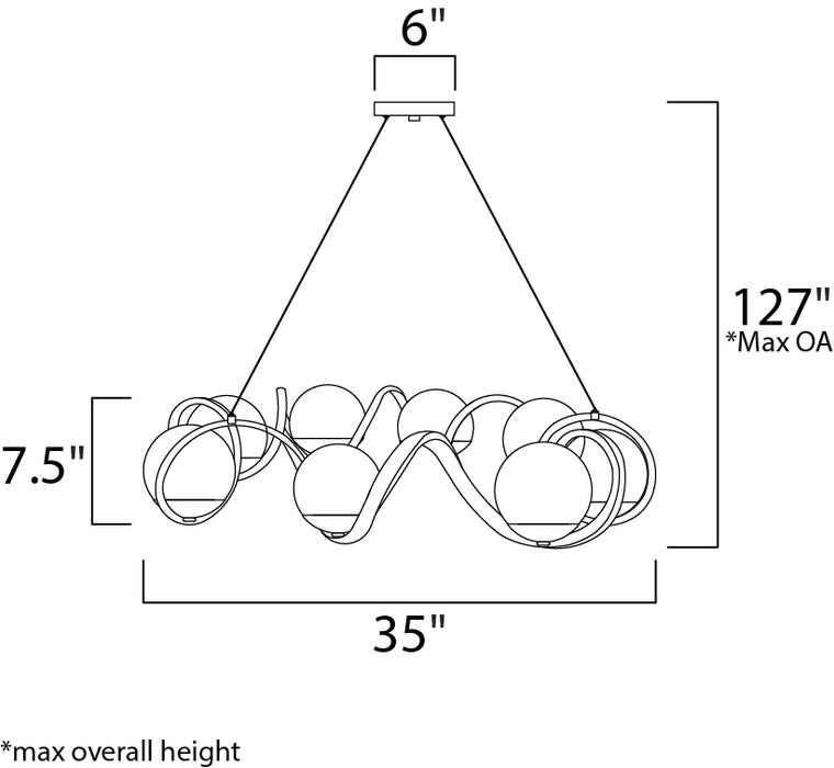 Maxim Curlicue 8-Light Pendant Model: 35108CDBKPN