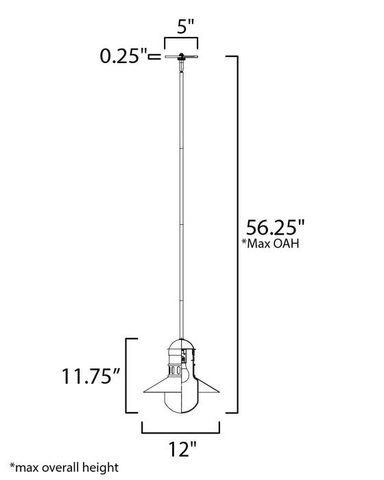 Maxim Admiralty 1-Light Outdoor Pendant Model: 35121SWBKAB