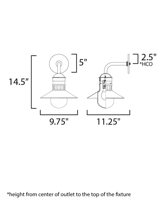 Maxim Admiralty 1-Light Outdoor Wall Sconce Model: 35122SWBKAB