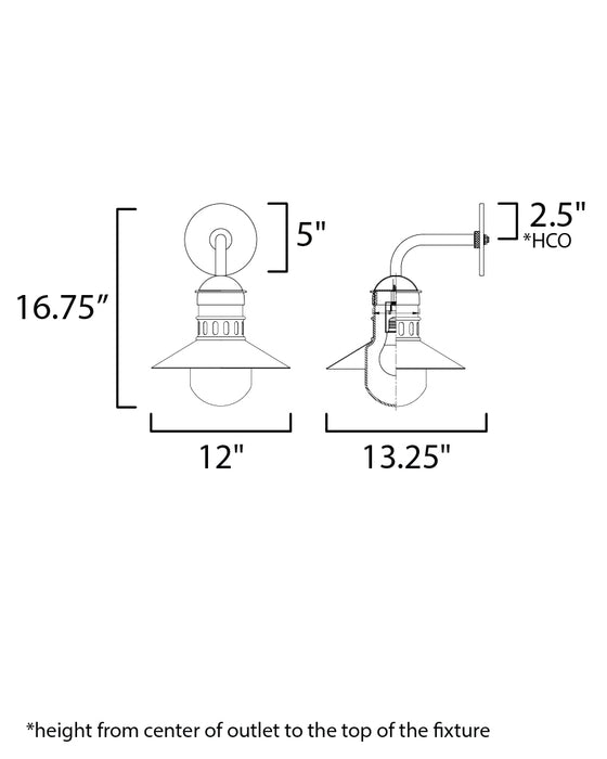 Maxim Admiralty 1-Light Outdoor Wall Sconce Model: 35124SWBKAB