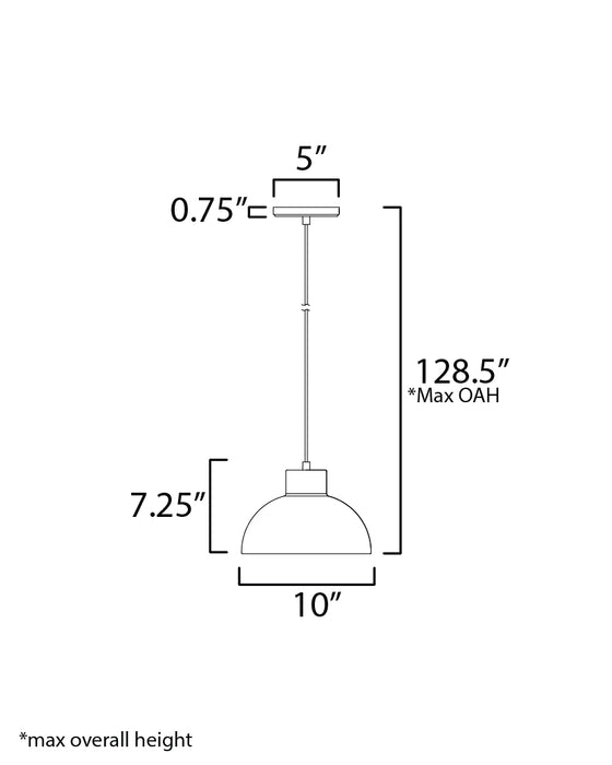 Maxim Rockport 1-Light Pendant Model: 35142BKACP