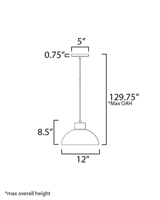 Maxim Rockport 1-Light Pendant Model: 35144BKACP