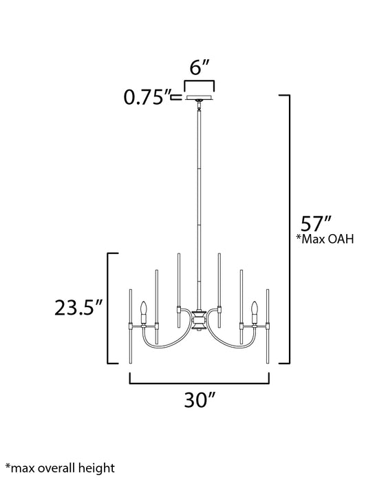 Maxim Divine 6-Light Chandelier Model: 38407CLHR