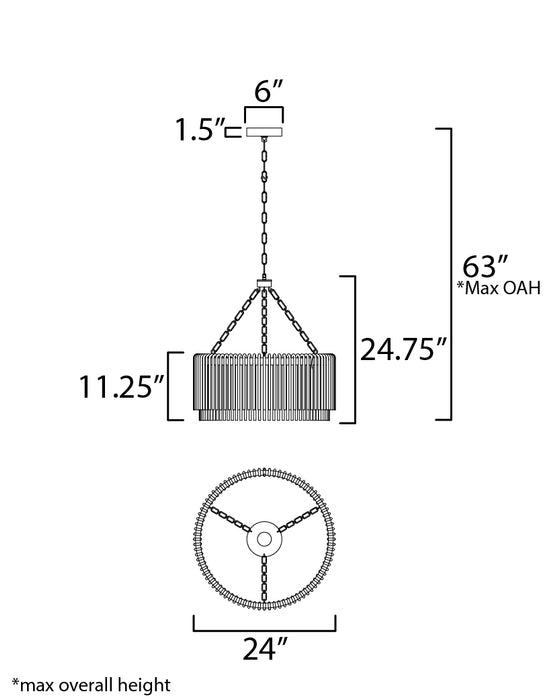 Maxim Jolie 24 LED Pendant Model: 38422CLNAB