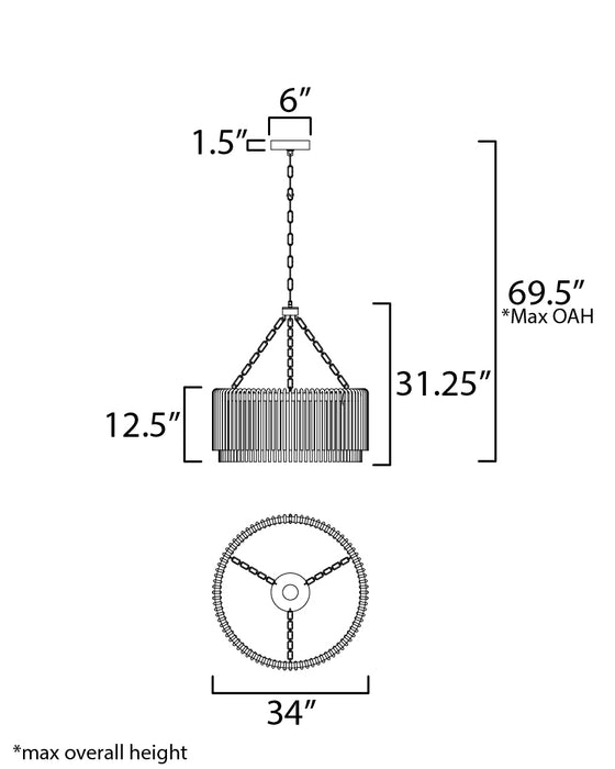 Maxim Jolie 34 LED Pendant Model: 38423CLPN