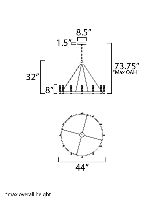 Maxim Duchess 12-Light Chandelier Model: 38448IBNAB