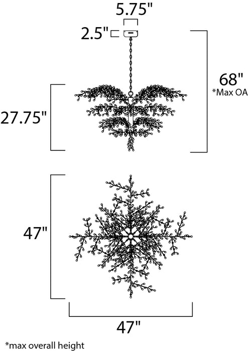 Maxim Cluster 12-Light LED Chandelier Model: 38506CLPN