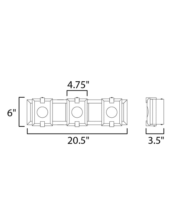 Maxim Radiant 3-Light LED Bath Vanity Model: 39532CYBKGL