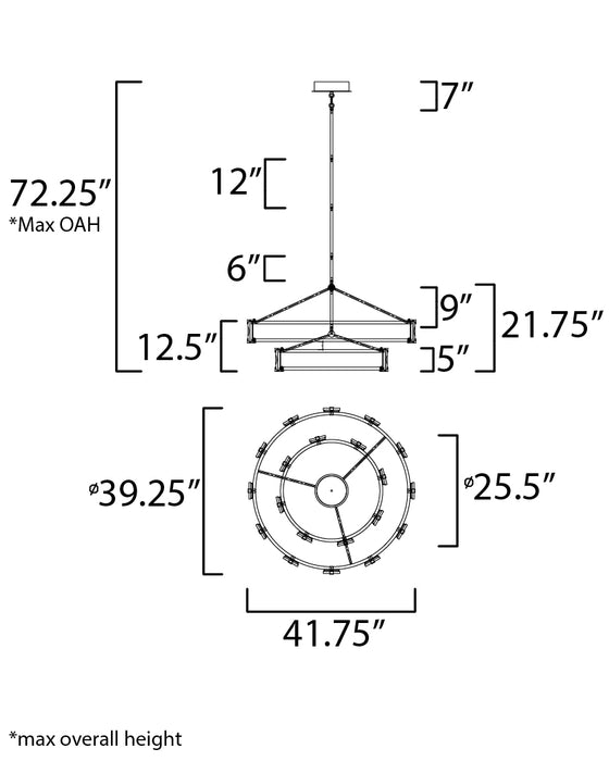 Maxim Radiant 20-Light LED Chandelier Model: 39538CYBKGL