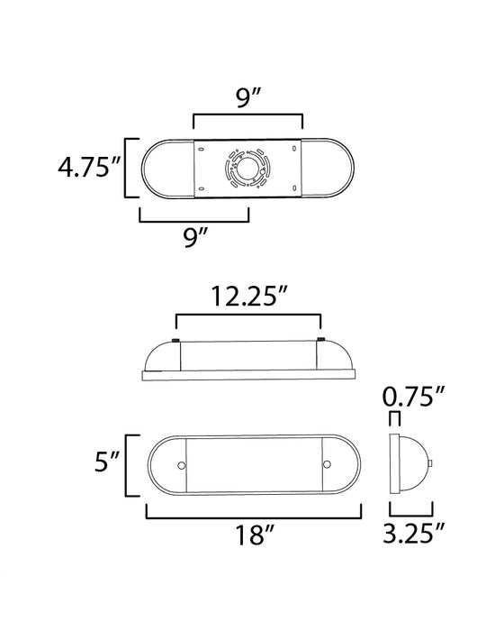 Maxim Capsule 18 LED Bath Vanity CCT Select Model: 39561SWPC